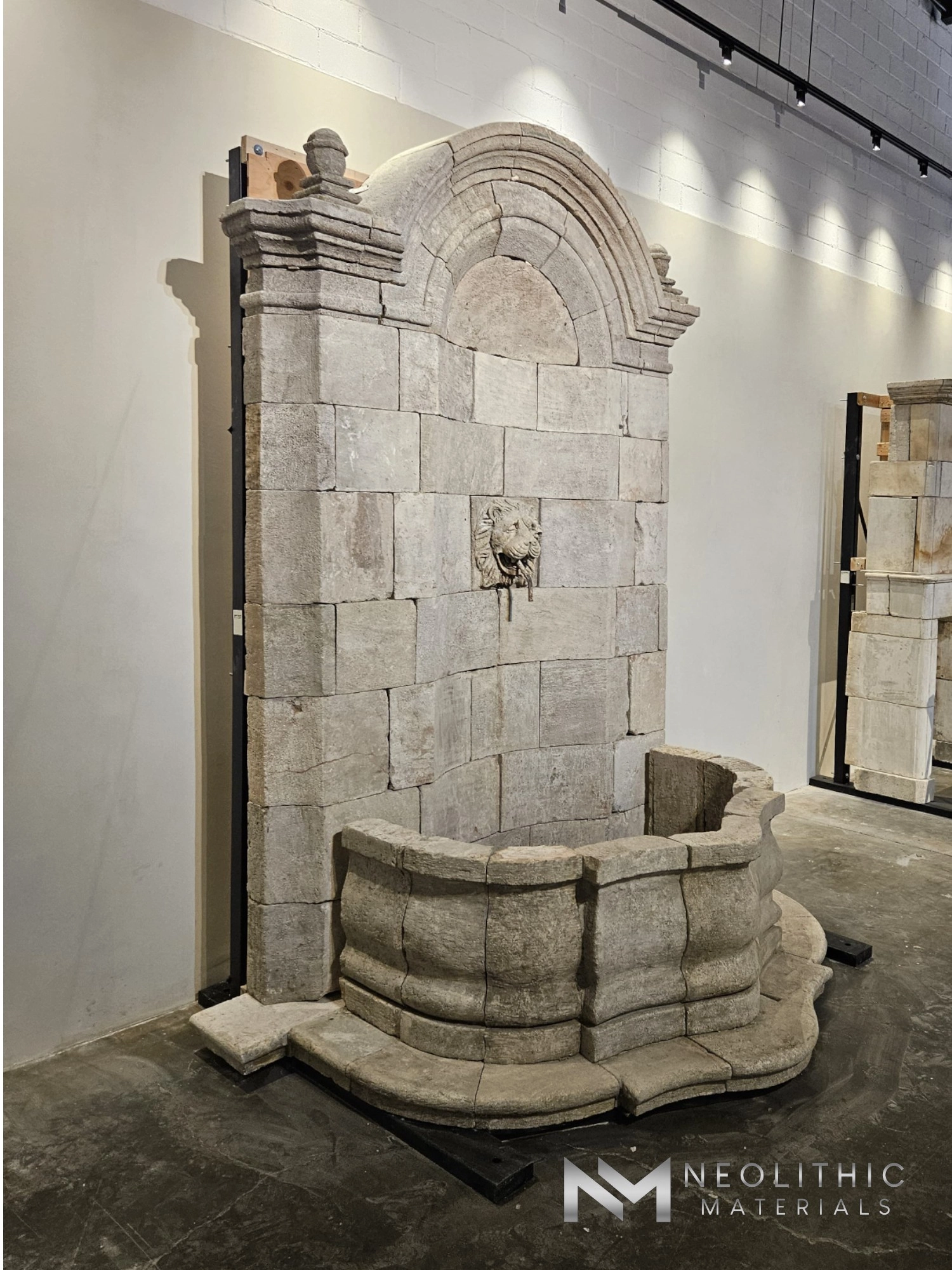 Reclaimed Limestone Wall Fountain - Image 2